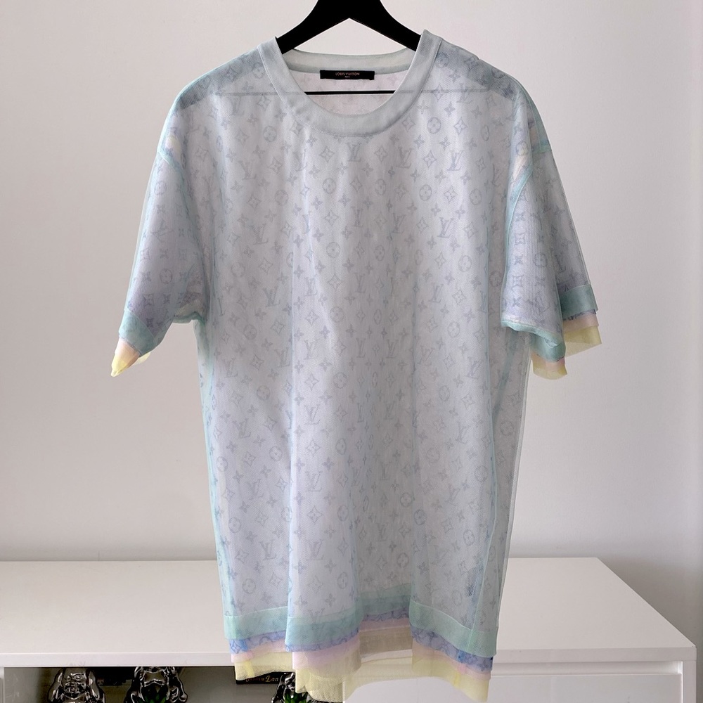 Louis Vuitton Monogram Logo layered Mesh Shirt